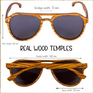 Woodies Full Zebra Wood Top Gun Sunglasses